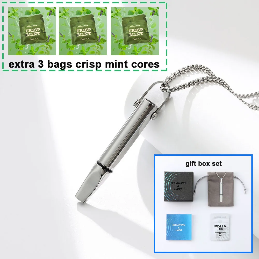 Naszyjnik inhalator bez dymu do rzucania palenia i vape – antystresowy inhalator z wkładami miętowymi