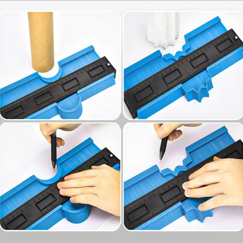 Szablon do odwzorowywania kształtów i konturów 1–3 szt. – miernik profili do płytek, paneli i wykładzin