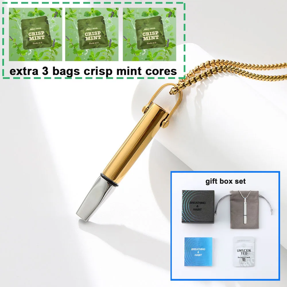 Naszyjnik inhalator bez dymu do rzucania palenia i vape – antystresowy inhalator z wkładami miętowymi